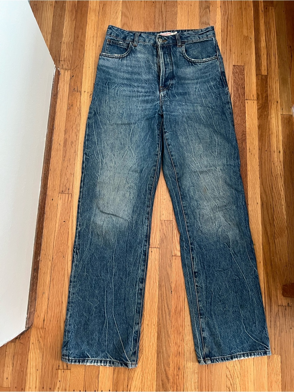 Mango Women's Straight-Leg Jeans in Faded Blue